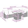 vidaXL Градински Софа Комплект с възглавница с възглавница 7 pcs Черно