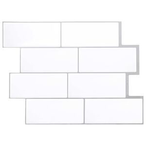 vidaXL Плочка метро 20 pcs Бяло сиво 29 x 21 см Полиуретан и PET