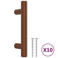 vidaXL Дръжки за шкафове, 10 бр, бронз, 64 мм, неръждаема стомана