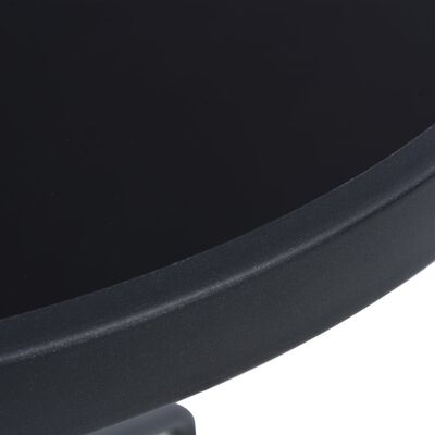 vidaXL Градинска маса, черна, 60 см, стомана и стъкло