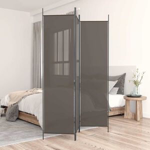 vidaXL Параван за стая, 3 панела, антрацит, 150x220 cм, текстил