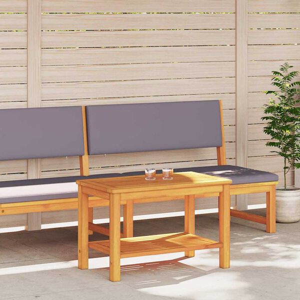 vidaXL Странична маса Кафяво 70 x 40 x 45 см Солидно акациево дърво