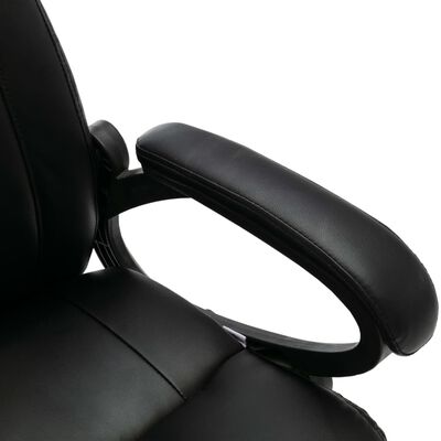 vidaXL Конзолен офис стол, черен, изкуствена кожа