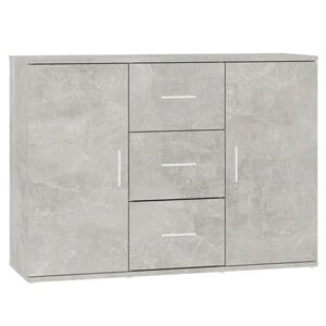 vidaXL Сайдборд, бетонно сив, 91x29,5x65 см, инженерно дърво