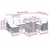vidaXL Градински Софа Комплект с възглавница 9 pcs Черно Полиратан