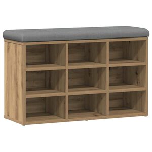 vidaXL Пейка за обувки, дъб артизан, 82x32x50 см, инженерно дърво