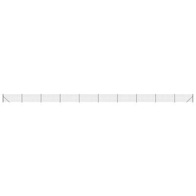 vidaXL Плетена оградна мрежа с фланец, антрацит, 1x25 м