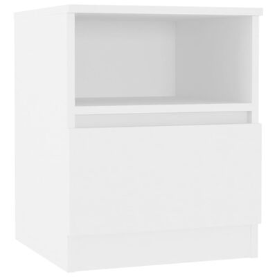 vidaXL Нощнo шкафче, бяло, 40x40x50 см, ПДЧ
