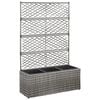 vidaXL Пергола висока леха с 3 саксии, 83x30x130 см, полиратан, сива