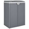 vidaXL Кош за боклук с 2 врати, сив, 65x45x88 см, PP