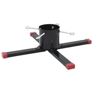 vidaXL Поставка за коледна елха, черна, 61x61x15,5 см