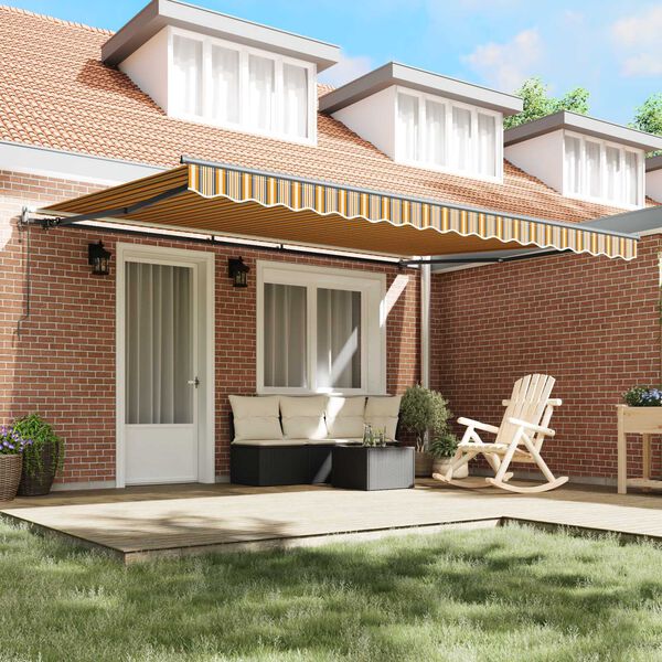 vidaXL Сгъваем навес Многоцветен 450 &times; 300 cm Тъкан и алуминий