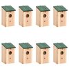 vidaXL Къщички за птички, 8 бр, дървени, 12x12x22 см