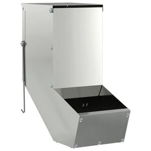 vidaXL Хранилка за зайци Сребрист 12,5 x 26 x 28,5 см