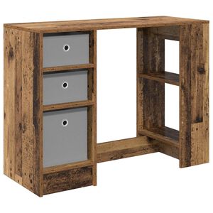 vidaXL Бюро с чекмедже Старо дърво 100 x 40 x 75 cm Инженерно дърво