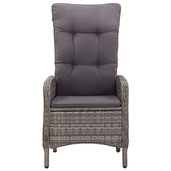 vidaXL Градински трапезен комплект 11 части полиратан сив