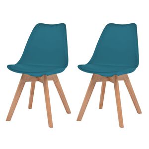 vidaXL Трапезни столове, 2 бр, тюркоаз, пластмаса