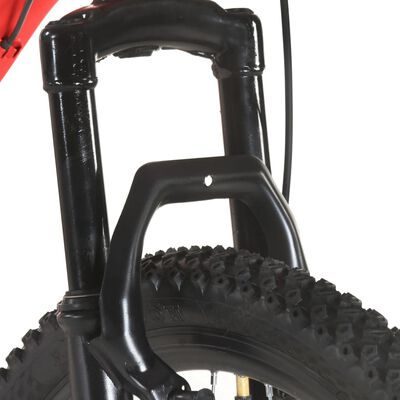 vidaXL Планински велосипед, 21 скорости, 27,5 цола, 38 см, червен