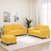 vidaXL Комплект дивани от 3 части с възглавници, жълт, кадифе