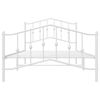 vidaXL Метална рамка за легло с горна и долна табла,&nbsp;бяла, 100x200 см