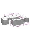 vidaXL Градински лаундж комплект с възглавници 11 части сив полиратан