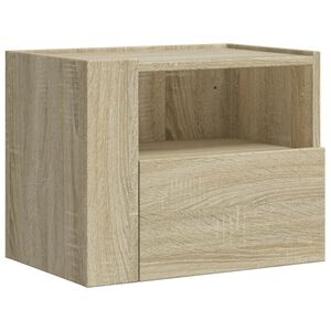 vidaXL Нощно шкафче за стенен монтаж, сонома дъб, 45x30x35 см