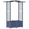 vidaXL Повдигнато легло с решетка и покривка Сиво 125 x 40 x 138 см ПП