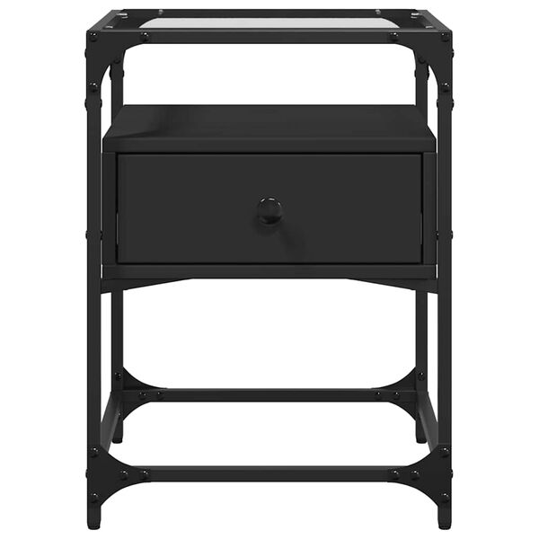 vidaXL Нощни шкафчета, 2 бр, черни, 40x40x55 см, инженерно дърво