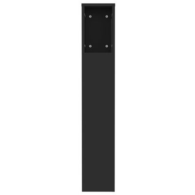vidaXL Табла за легло тип шкаф, черна, 120x18,5x102,5 см