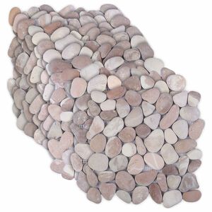 vidaXL Плочки от камъчета Бежово и нежно розово 30 x 30 cm