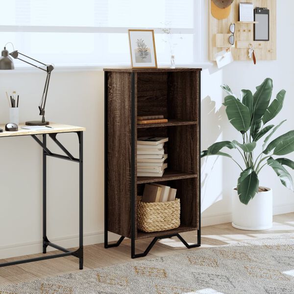 vidaXL Библиотека, кафяв дъб, 50x31x106 см, инженерно дърво