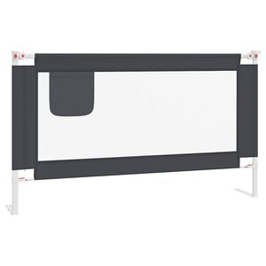 vidaXL Ограничител за бебешко легло, тъмносив, 140x25 см, плат
