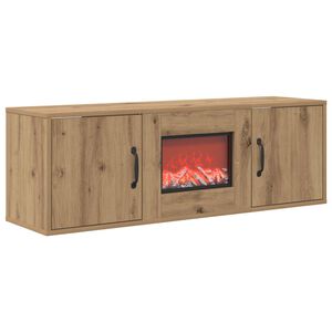 vidaXL Електрическа камина Дъб артизан 110 x 30 x 36,5 cm