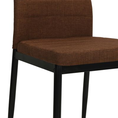 vidaXL Трапезни столове, 4 бр, кафяви, текстил