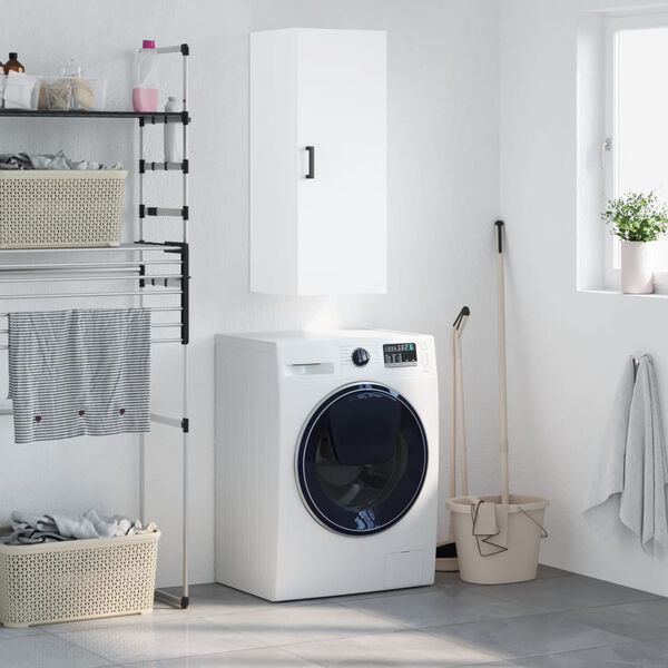 vidaXL Стенен шкаф бял 34,5x34x90 см