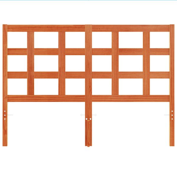 vidaXL Горна табла за легло, восъчнокафява, 135 см, масивно дърво бор