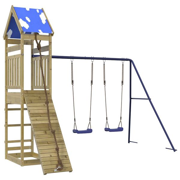 vidaXL Комбинирано детско съоръжение за игра, импрегниран бор