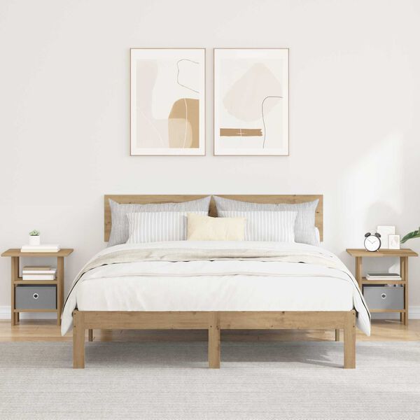 vidaXL Нощно шкафче 2 pcs Дъб 41 x 40 x 45 см Инженерно дърво