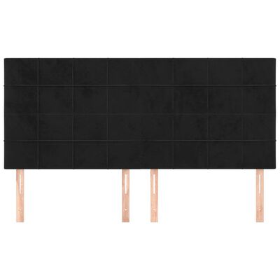 vidaXL Горни табли за легло, 4 бр, черни, 100x5x78/88 см, кадифе