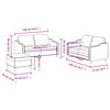 vidaXL Комплект дивани от 3 части с възглавници, кафяв, плат