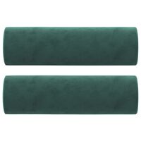 vidaXL Декоративни възглавници, 2 бр, тъмнозелени, Ø15x50 см, кадифе