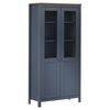 vidaXL Висок шкаф Hill сив 85x37x170,5 см борово дърво масив
