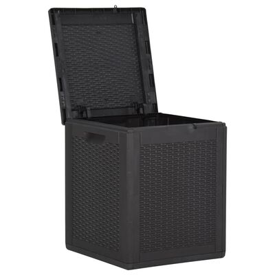 vidaXL Градинска кутия за съхранение, 90 л, черна, PP ратан
