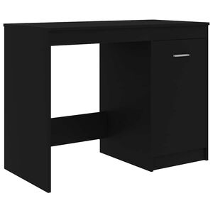 vidaXL Бюро, черно, 100x50x76 см, инженерно дърво