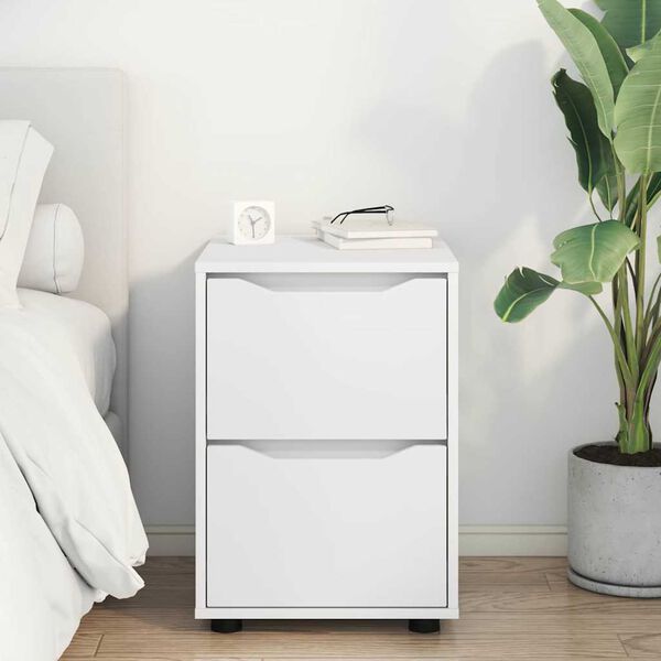 vidaXL Шкаф за съхранение Бяло 40 x 48 x 57 см Инженерно дърво