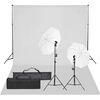 vidaXL Фотографски комплект за студио с комплект лампи и фон