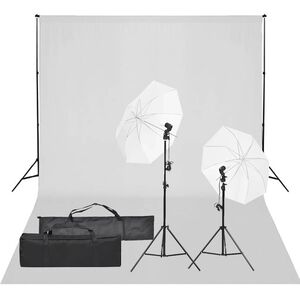 vidaXL Фотографски комплект за студио с комплект лампи и фон