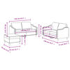 vidaXL Комплект дивани от 3 части с възглавници, светлосив, плат
