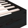 vidaXL Рамка за легло черна масивно дърво 75x190 см Small Single
