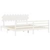 vidaXL Рамка за легло с табла, бяла, 200x200 см, масивно дърво